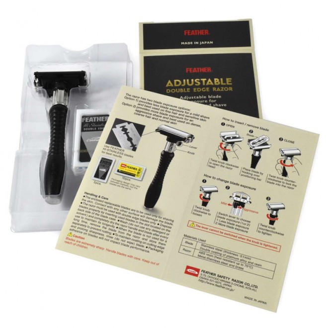 Maszynka do golenia na żyletki Feather Adjustable DER-A Safety Razor