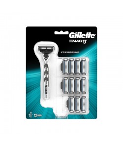 Maszynka do golenia Gillette Mach 3 + 12 wkładów