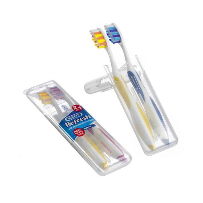 WYGODNY DWUPAK SZCZOTECZEK DO ZĘBÓW Kent Tn Refresh Twinpack Hard (Twarda) 