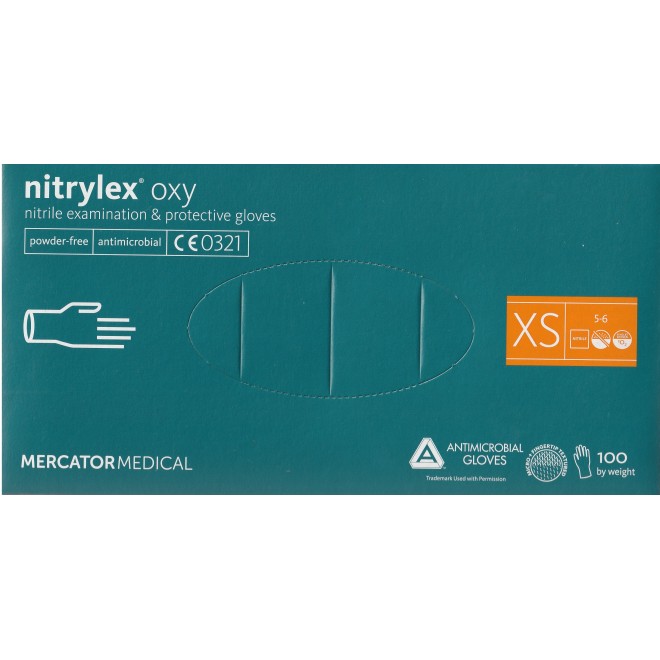 Rękawice nitrylowe bez pudru Nitrylex oxy Protective Gloves rozmiar XS