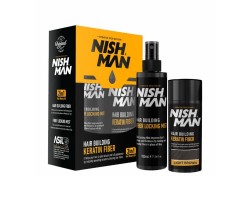 Włókna keratynowe do zagęszczenia włosów Nishman Hair Building Keratin Fiber Light Brown 20g + 100 ml
