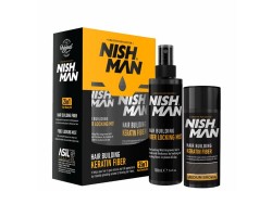 Włókna keratynowe do zagęszczenia włosów Nishman Hair Building Keratin Fiber Medium Brown 20g + 100ml