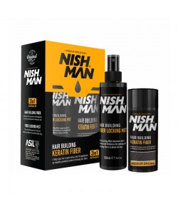 Włókna keratynowe do zagęszczenia włosów Nishman Hair Building Keratin Fiber Medium Brown 20g + 100ml