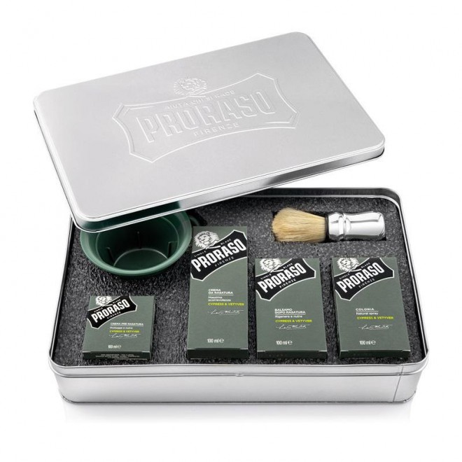 Zestaw do golenia Proraso Cypress & Vetyver Shaving Set Metal