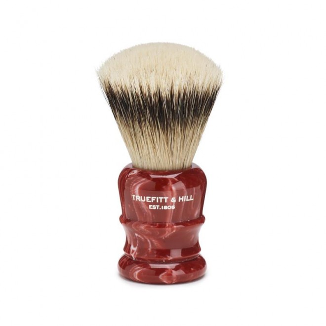 Pędzel do golenia Truefitt & Hill Wellington Faux Red Marble Silvertip Fan Shave Brush