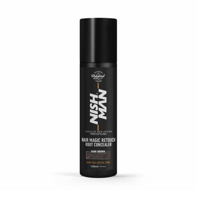 Spray do maskowania siwych włosów Nishman Hair Magic Retouch Root Concealer "Dark Brown" 100 ml