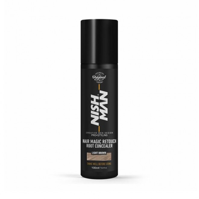 Spray do maskowania siwych włosów Nishman Hair Magic Retouch Root Concealer "Light Brown" 100 ml