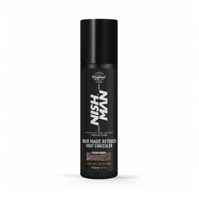 Spray do maskowania siwych włosów Nishman Hair Magic Retouch Root Concealer "Medium Brown" 100 ml