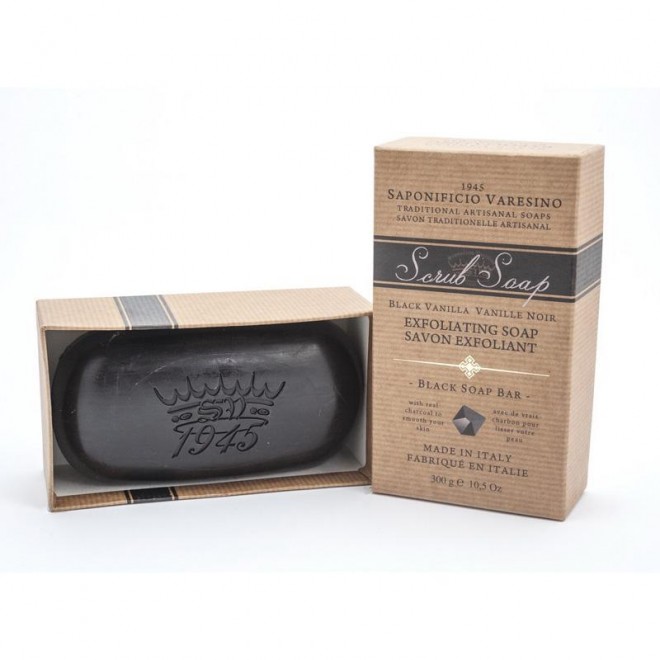Mydło-scrub Saponificio Varesino Black Vanille Scrub Soap 300 g