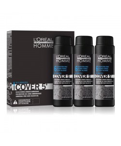 Zestaw koloryzujący do siwych włosów poziom 6 L’Oréal Professionnel Homme Cover 5' Dark Blonde 3 x 50 ml