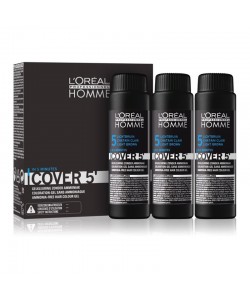 Zestaw koloryzujący do siwych włosów poziom 5 L’Oréal Professionnel Homme Cover 5' Light Brown 3 x 50 ml