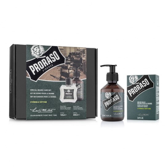Zestaw do brody Proraso Duo Pack Balm + Shampoo Cypress & Vetyver
