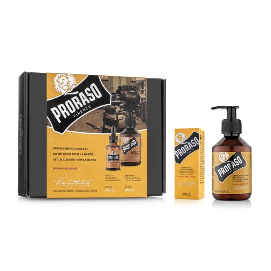 Zestaw do brody Proraso Duo Pack Oil + Shampoo Wood & Spice