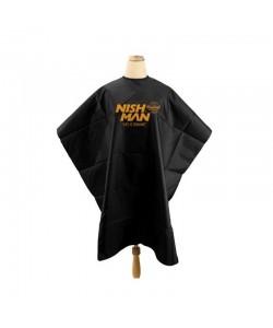 Peleryna fryzjerska Nishman Barber Cape Black
