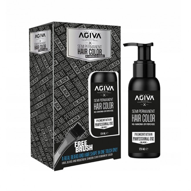Farba do włosów i brody czarna Agiva semi permanent hair COLOR BLACK 125ml