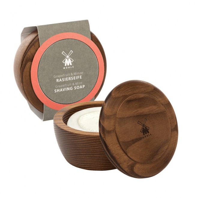 Mydło do golenia w drewnianym tyglu Muhle Grapefruit & Mint Shaving Soap 65 g