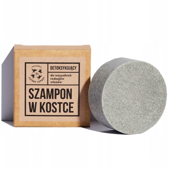 Szampon do włosów w kostce detoksykujący Cztery Szpaki 75ml