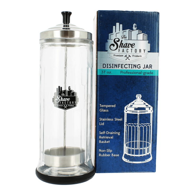 Szklany pojemnik do sterylizacji The Shave Factory Disinfecting Jar 1100 ml