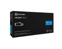 Rękawicy nitrylowe bez pudru Mercator Nitrylex Black Protective Gloves rozmiar M
