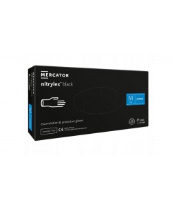 Rękawicy nitrylowe bez pudru Mercator Nitrylex Black Protective Gloves rozmiar M