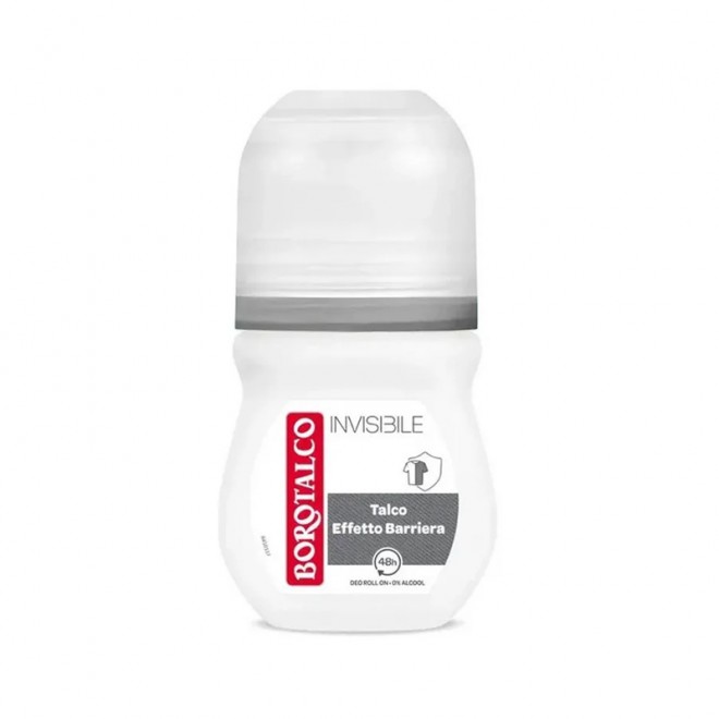 Dezodorant Borotalco Roll On w kulce Invisible Talc Barrier Szary 50 ml