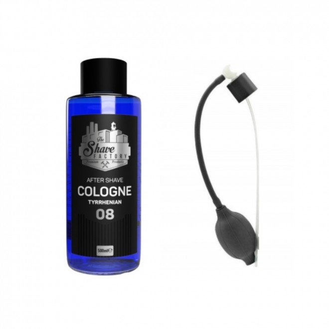 The Shave Factory 08 Tyrrhenian 500 ml — woda po goleniu Tyrrhenian — śródziemnomorska, morska bryza z nutą ziół i cytrusów | tonizacja i ukojenie skóry