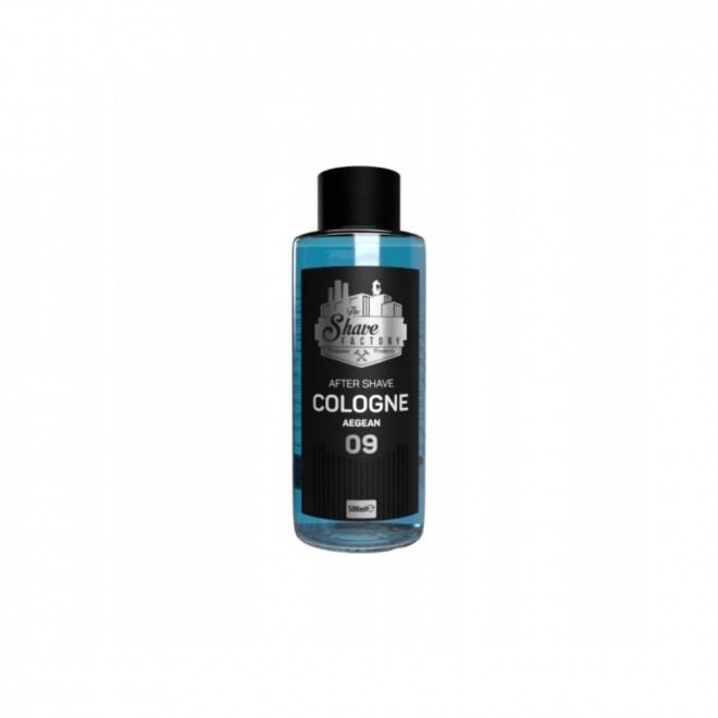 The Shave Factory 09 Aegean 500 ml — woda po goleniu Aegean — świeża, morska kompozycja z nutą cytrusów i ziół | tonizacja i ukojenie skóry