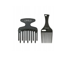Zestaw Grzebieni L3vel3 Afro Hair Pick Comb Set 2szt żywica