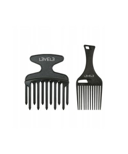 Zestaw Grzebieni L3vel3 Afro Hair Pick Comb Set 2szt żywica
