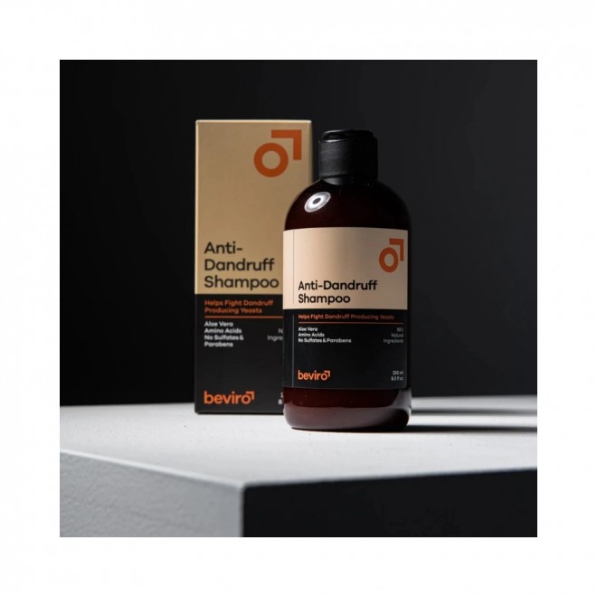 Beviro Anti-Dandruff Shampoo 500 ml – szampon przeciwłupieżowy 99% naturalny | duża pojemność do regularnego stosowania