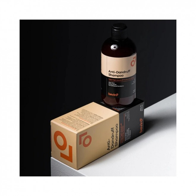 Beviro Anti-Dandruff Shampoo 500 ml – szampon przeciwłupieżowy 99% naturalny | duża pojemność do regularnego stosowania