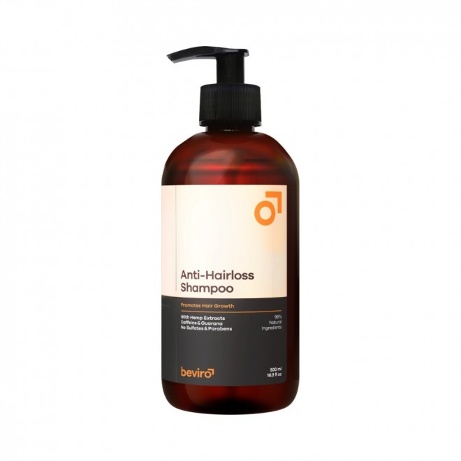 Beviro Anti-Hairloss Shampoo 500 ml – wzmacniający szampon z kofeiną i guaraną | duża pojemność