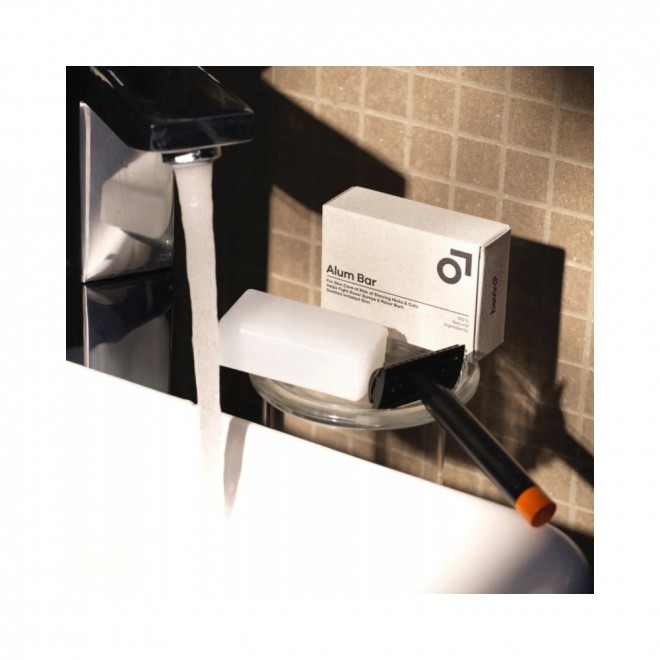 Ałun w kostce Beviro Alum Bar 100 g – tamuje drobne krwawienia i koi skórę po goleniu | naturalny „blood stopper”