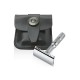 Maszynka do golenia na żyletki Merkur Solingen Travel Razor 985000 w Skórzanym Etui