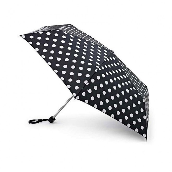 Parasolka damska Fulton Miniflat-2 Black Whitespot L340 (6F2517) 