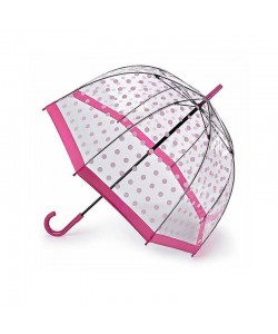 Parasolka damska przeźroczysta Fulton Birdcage-2 Pink Polka L042 (7S3388) 