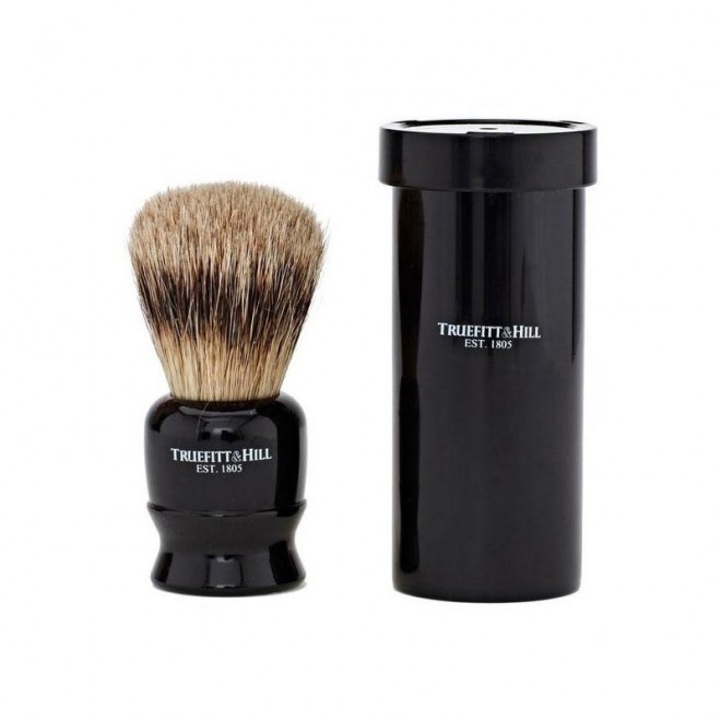 Pędzel do golenia Truefitt & Hill Tube Traveller Ebony Super Badger Brush